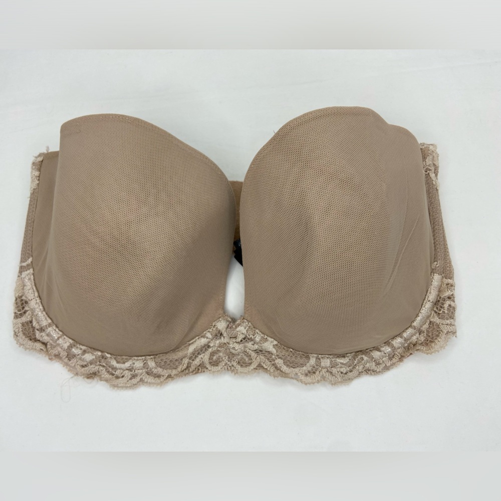 Natori Tan Strapless Bra with Lace Detail size 32DDD
